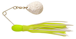 H&H Mini Single Spinner 1/16 6/card Chartreuse/White