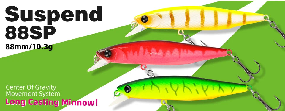 TSURINOYA 115mm 17.2g Suspending Minnow Tungsten Weight System AURORA 115sp