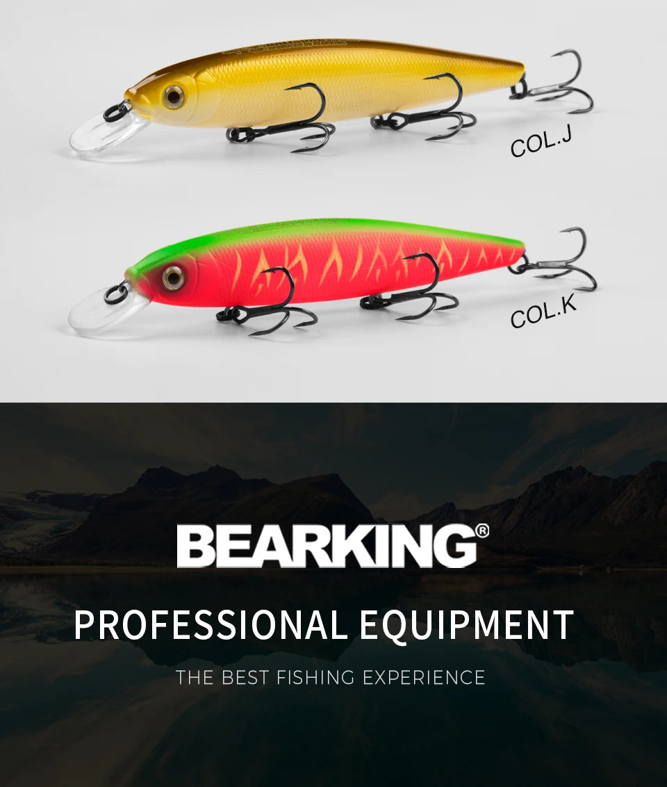 Bearking 13cm 25g Tungsten balls long casting New model fishing lures hard bait dive 1.3 - 2m quality professional minnow