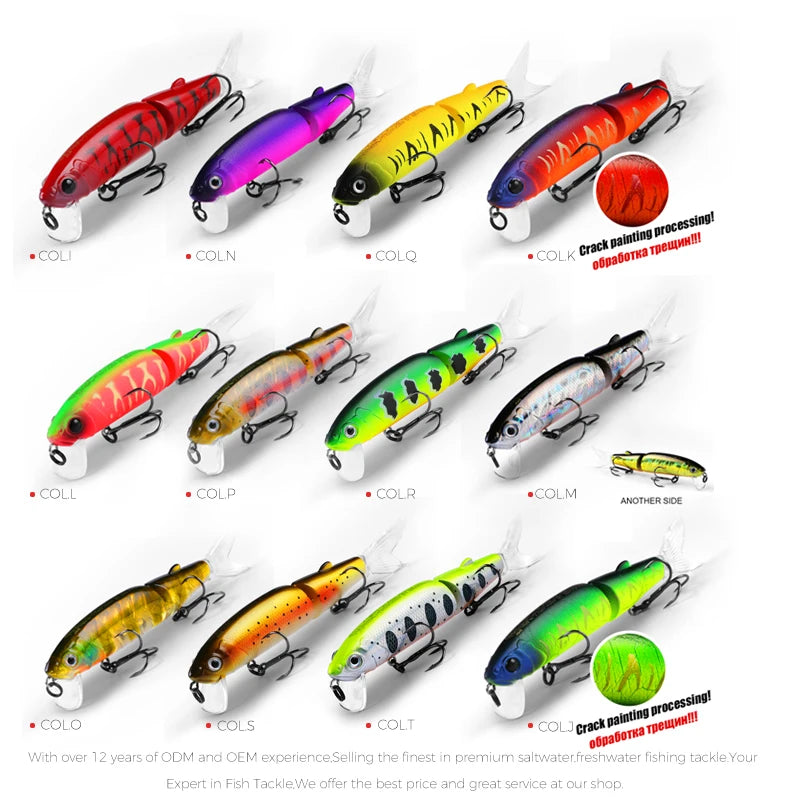 Bearking 11.3cm 13.7g hot fishing lure minnow quality professional bait swim bait jointed bait equipped black or white hook