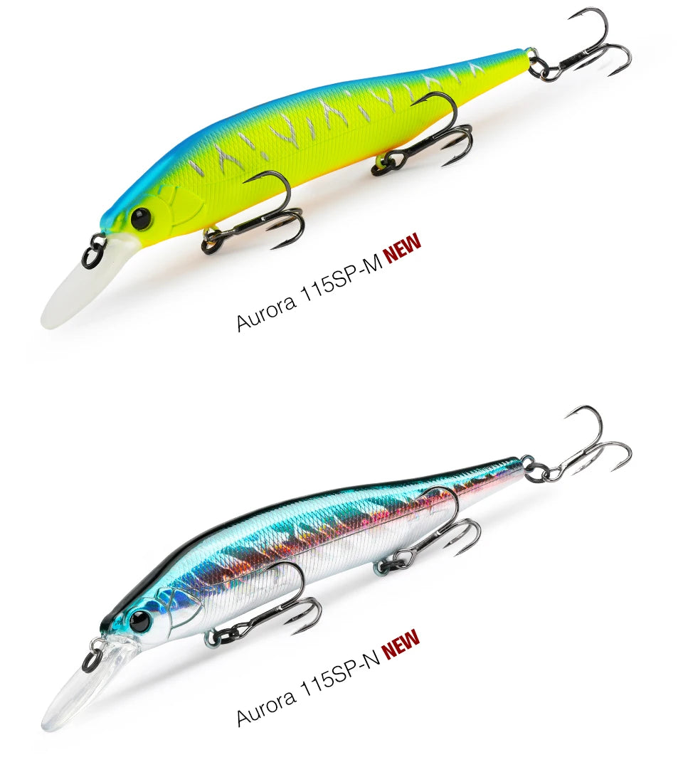 TSURINOYA 115mm 17.2g Suspending Minnow Tungsten Weight System AURORA 115sp