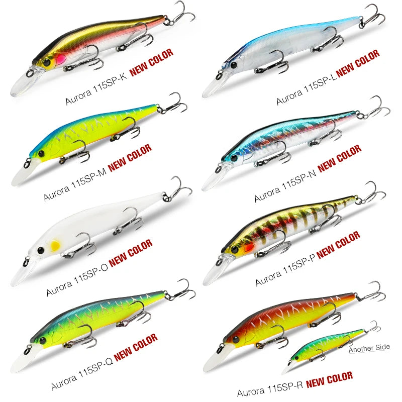 TSURINOYA 115mm 17.2g Suspending Minnow Tungsten Weight System AURORA 115sp