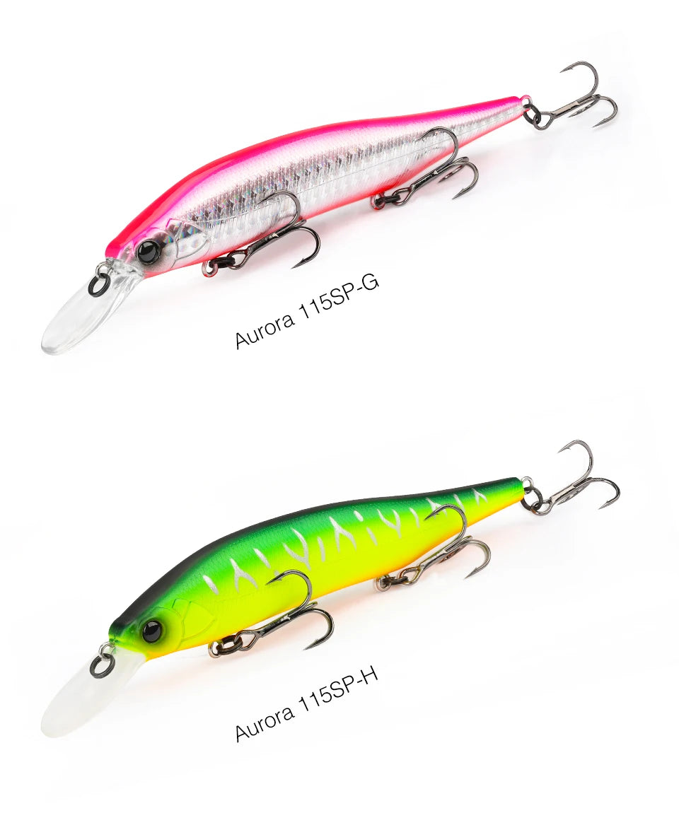 TSURINOYA 115mm 17.2g Suspending Minnow Tungsten Weight System AURORA 115sp