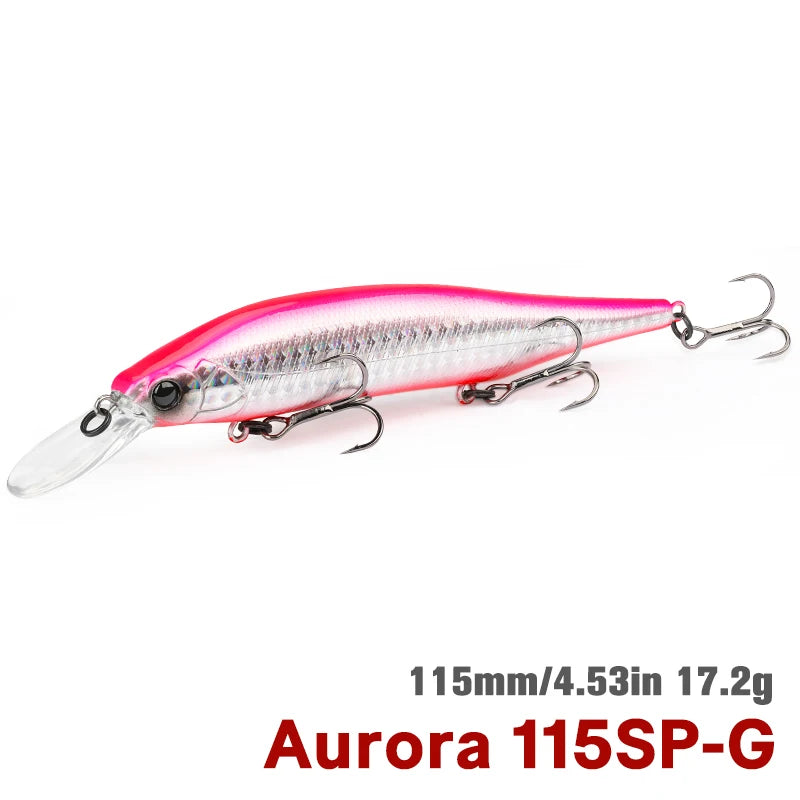 TSURINOYA 115mm 17.2g Suspending Minnow Tungsten Weight System AURORA 115sp