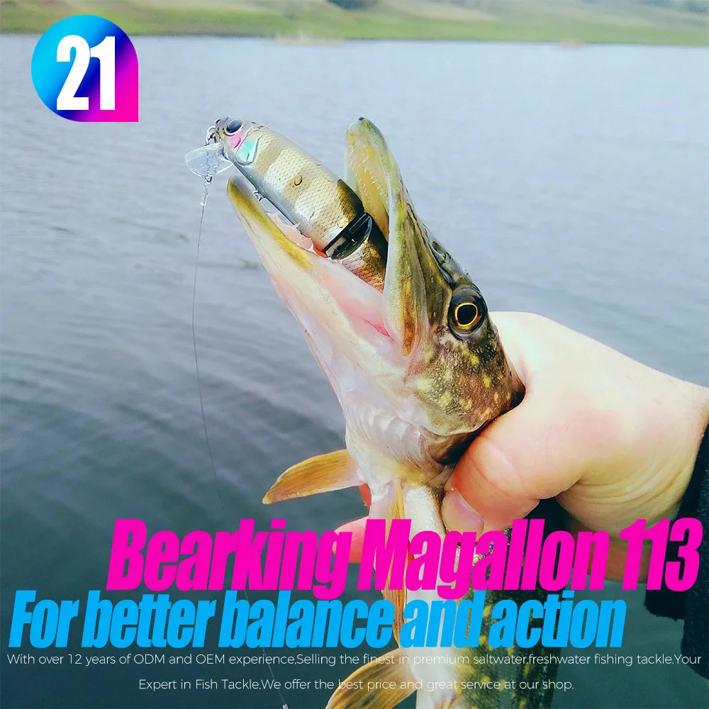 Bearking 11.3cm 13.7g hot fishing lure minnow quality professional bait swim bait jointed bait equipped black or white hook
