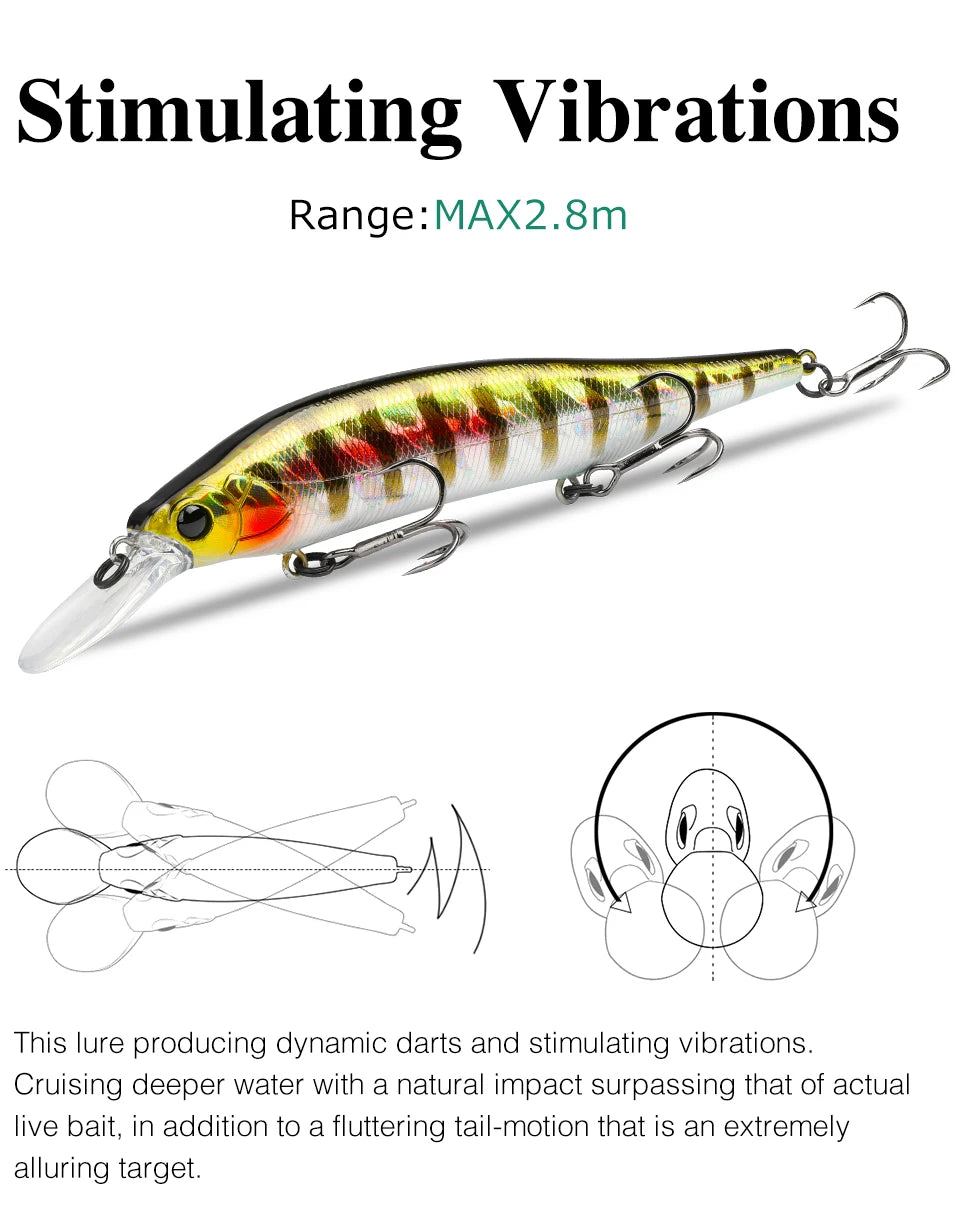 TSURINOYA 115mm 17.2g Suspending Minnow Tungsten Weight System AURORA 115sp