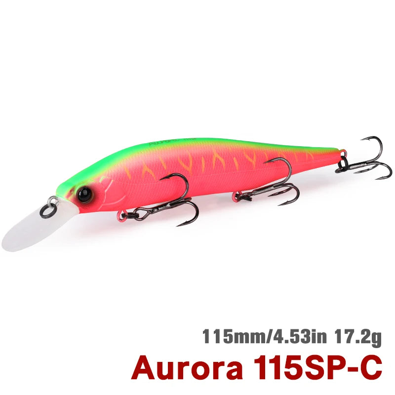 TSURINOYA 115mm 17.2g Suspending Minnow Tungsten Weight System AURORA 115sp