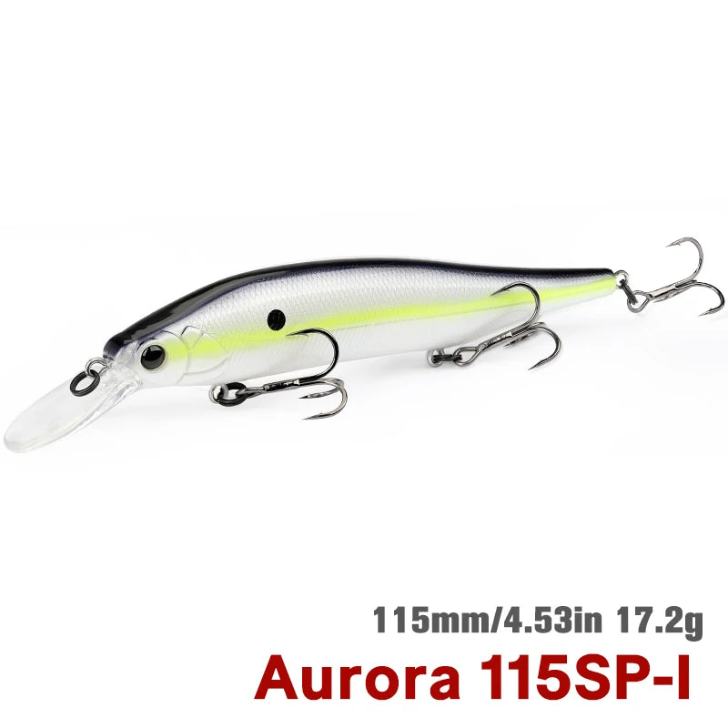 TSURINOYA 115mm 17.2g Suspending Minnow Tungsten Weight System AURORA 115sp