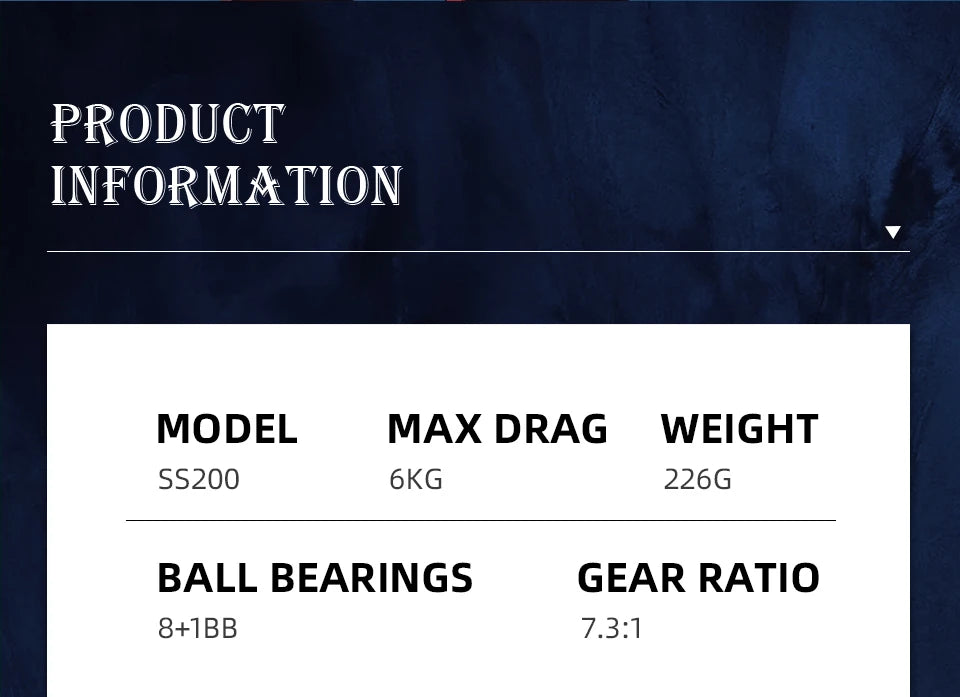 BEARKING Economy I Series 8+1BB Baitcasting Reel 8KG Max Drag 7.3:1 ratio