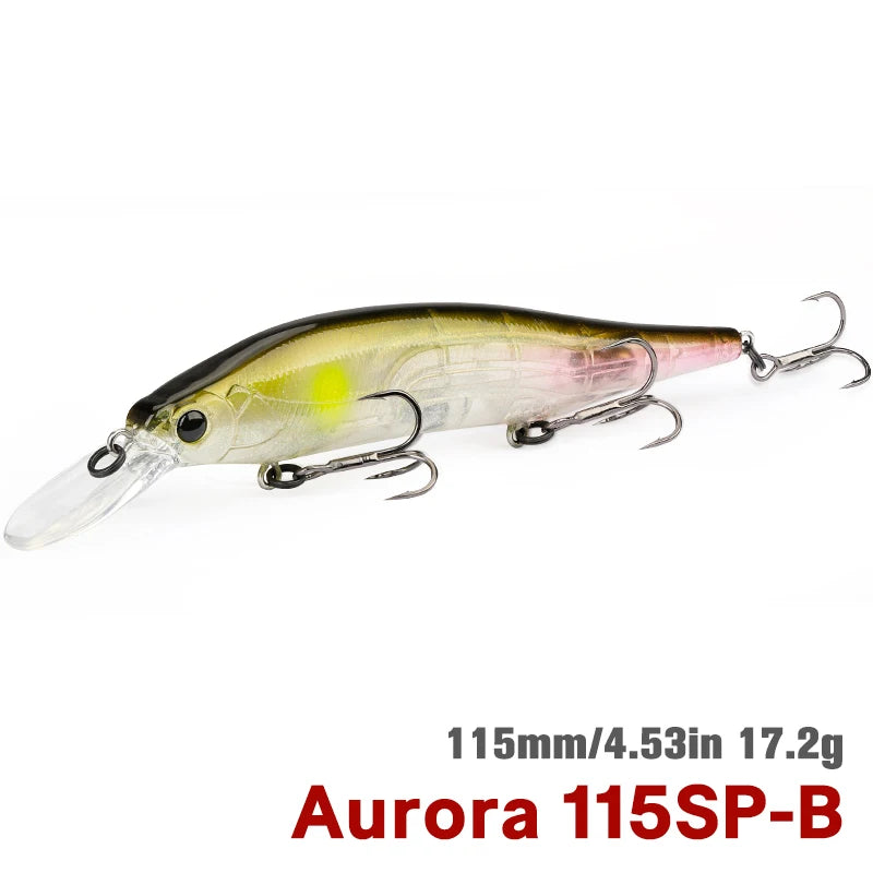 TSURINOYA 115mm 17.2g Suspending Minnow Tungsten Weight System AURORA 115sp