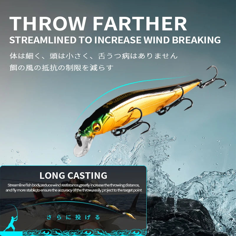 BEARKING 9.8cm 10g SP dive 2.1m professional Minnow Wobbler fishing lures quality jerkbaits Artificial Bait Predator tackles