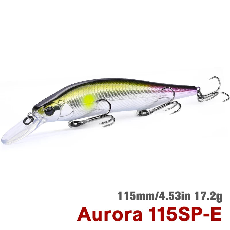 TSURINOYA 115mm 17.2g Suspending Minnow Tungsten Weight System AURORA 115sp