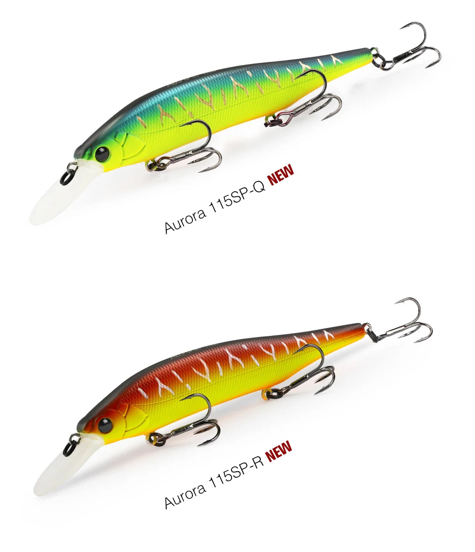 TSURINOYA 115mm 17.2g Suspending Minnow Tungsten Weight System AURORA 115sp