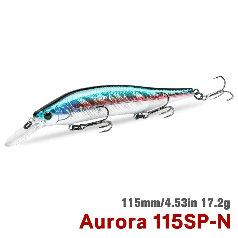 TSURINOYA 115mm 17.2g Suspending Minnow Tungsten Weight System AURORA 115sp