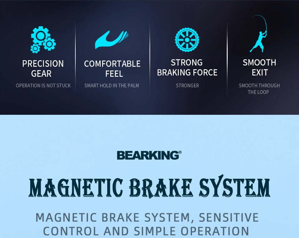 BEARKING Economy I Series 8+1BB Baitcasting Reel 8KG Max Drag 7.3:1 ratio