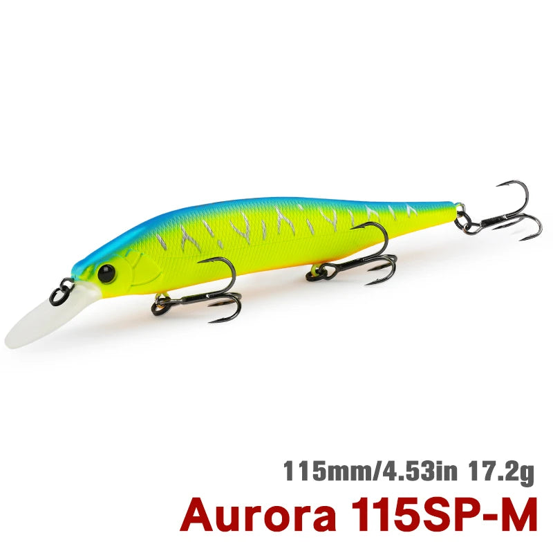 TSURINOYA 115mm 17.2g Suspending Minnow Tungsten Weight System AURORA 115sp