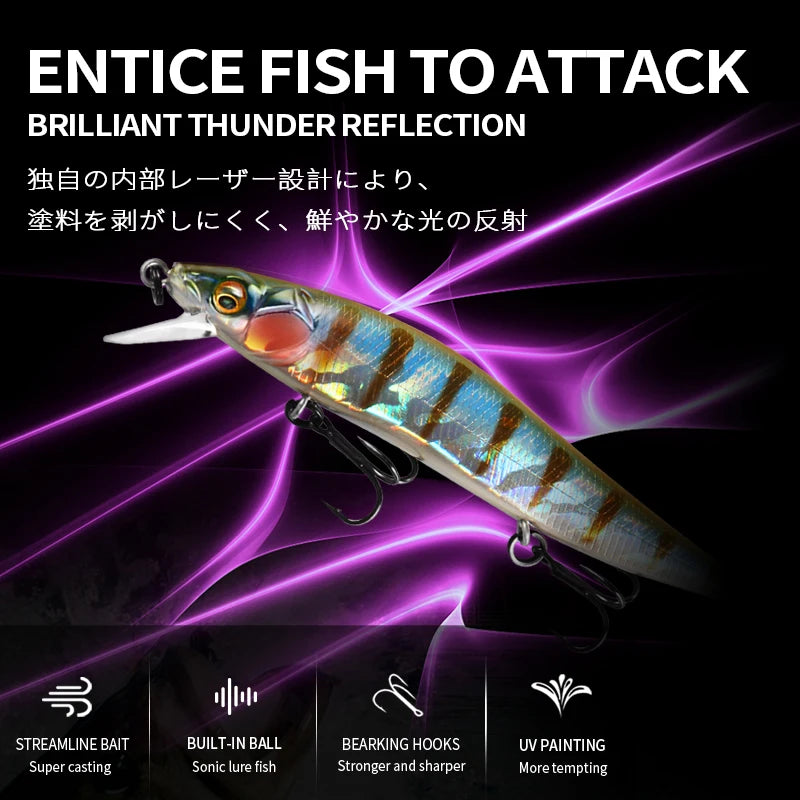 BEARKING 9.8cm 10g SP dive 2.1m professional Minnow Wobbler fishing lures quality jerkbaits Artificial Bait Predator tackles