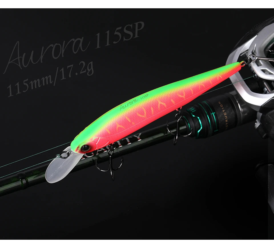TSURINOYA 115mm 17.2g Suspending Minnow Tungsten Weight System AURORA 115sp
