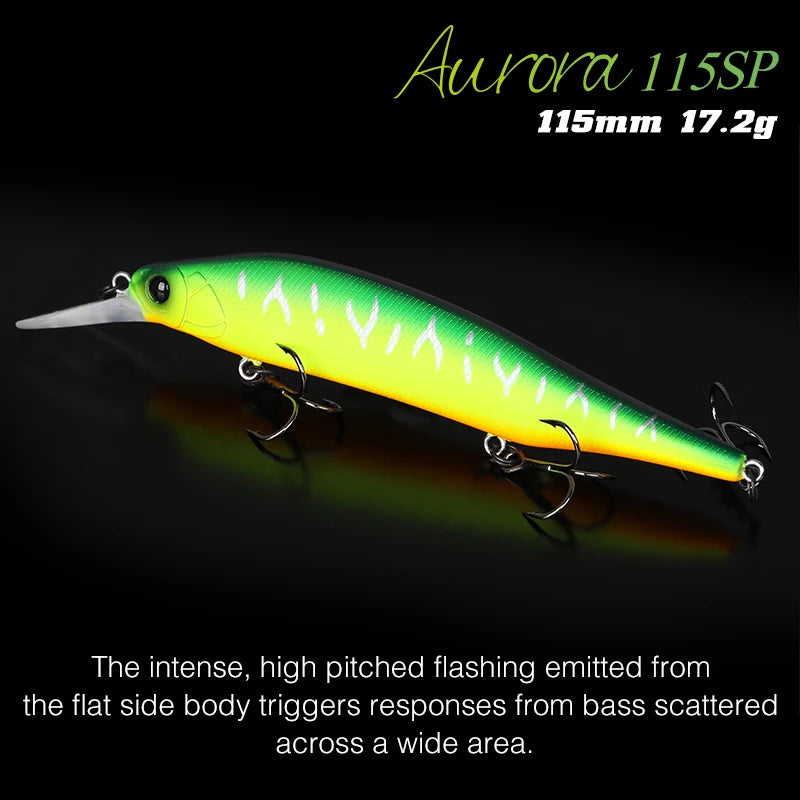TSURINOYA 115mm 17.2g Suspending Minnow Tungsten Weight System AURORA 115sp