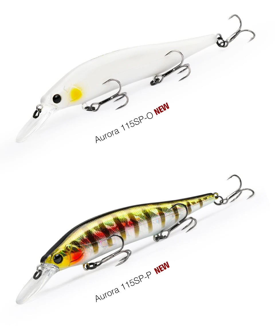 TSURINOYA 115mm 17.2g Suspending Minnow Tungsten Weight System AURORA 115sp