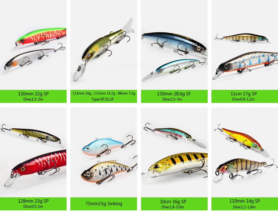 Bearking 11cm 14g SP dive 1.5m professional Minnow Wobbler fishing lures quality jerkbaits Artificial Bait Predator tackles