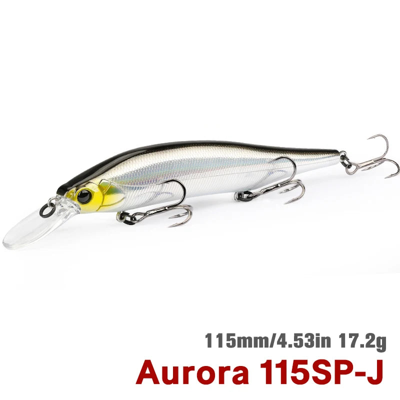 TSURINOYA 115mm 17.2g Suspending Minnow Tungsten Weight System AURORA 115sp
