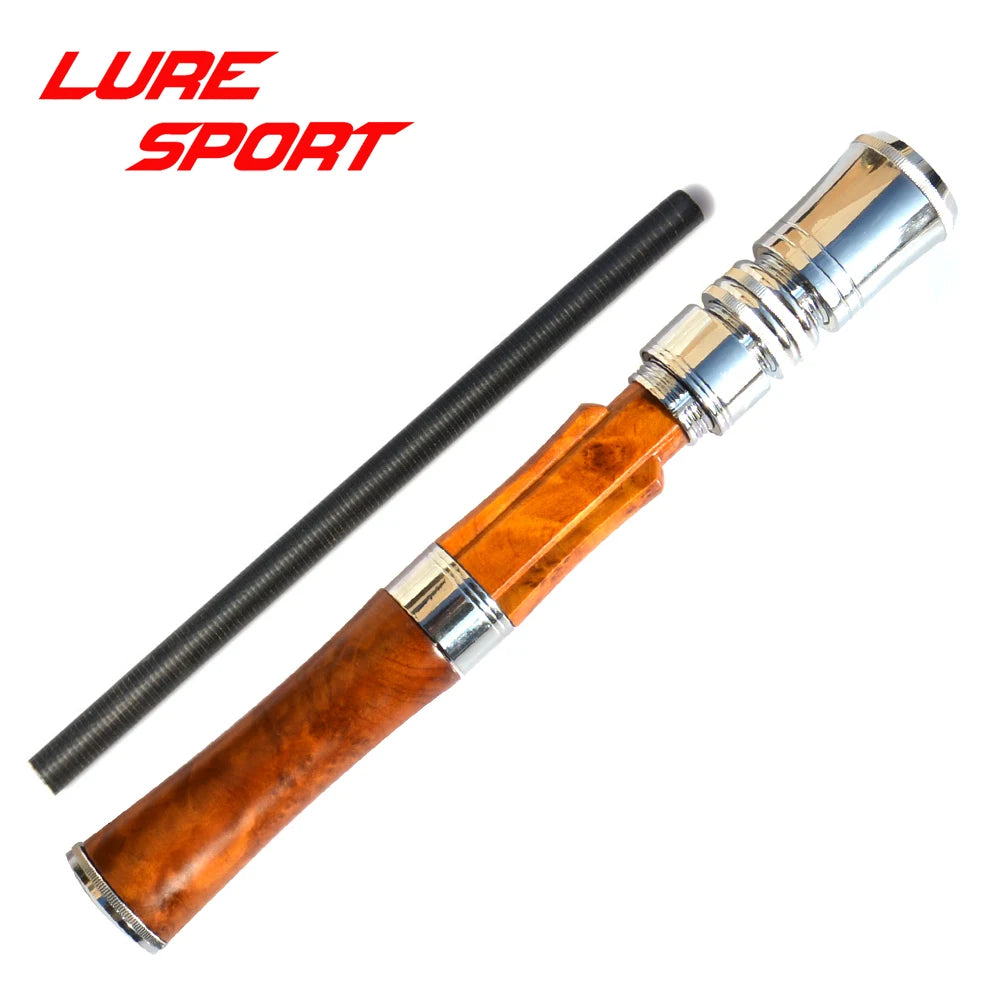 LureSport Aluminum Reel Seat With Lock Ferrules 8cm wood Grip 19cm Blank Rod Building component Repair DIY Accessory