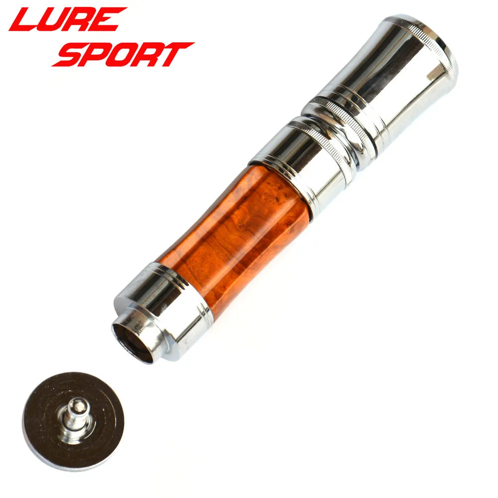 LureSport Aluminum Reel Seat With Lock Ferrules 8cm wood Grip 19cm Blank Rod Building component Repair DIY Accessory