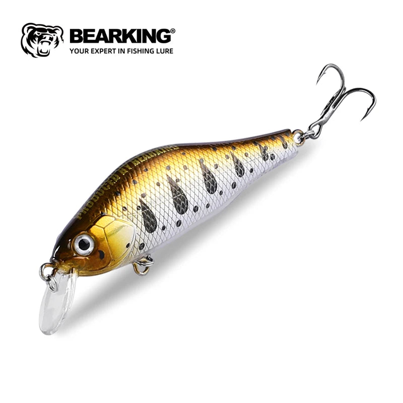 BEARKING New 70mm 8.6g Tungsten system fishing lures minnow crank wobbler quality fishing tackle 10 colors to choose from