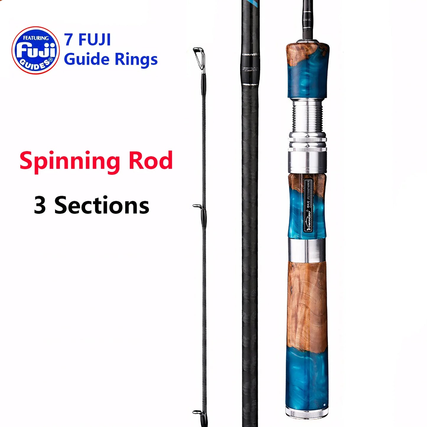 UL 40T Carbon Fiber Fishing Rod,Ultra Soft Light Lure Rod,FUJI Guide Ring,Spinning Casting Rod,Trout,Bass,Carp Fishing Pole Tool