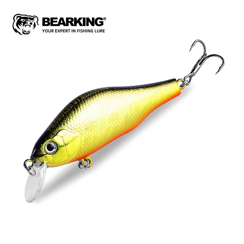 BEARKING New 70mm 8.6g Tungsten system fishing lures minnow crank wobbler quality fishing tackle 10 colors to choose from