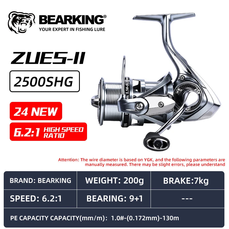 BEARKING Zeus II 9BB bearing 5.2:1 ratio spinning reel