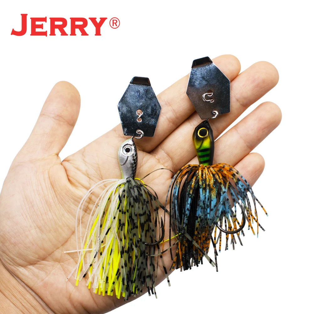 Jerry Dawn 1/4oz 3/8oz 1/2oz Chatterbait Bladejig Bass Fishing Lures Spinner Bait Silicone Skirts Vibration