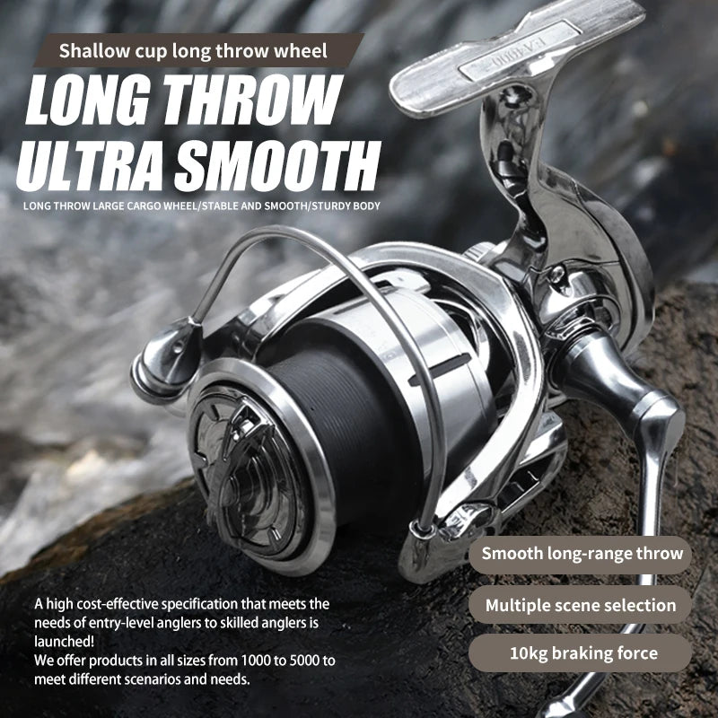 BEARKING New EA 7+1BB Fishing reel 5.1:1 Slant Mouth Shallow Cup 7-10kg Tension Universal Fishing Wheel Stainless Steel Bearing