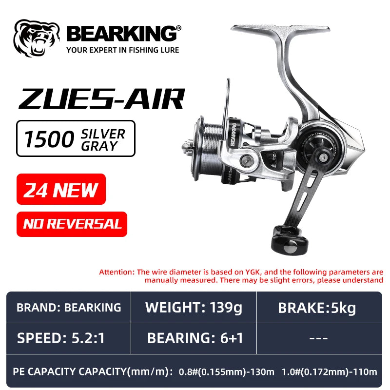 BEARKING Zeus II 9BB bearing 5.2:1 ratio spinning reel