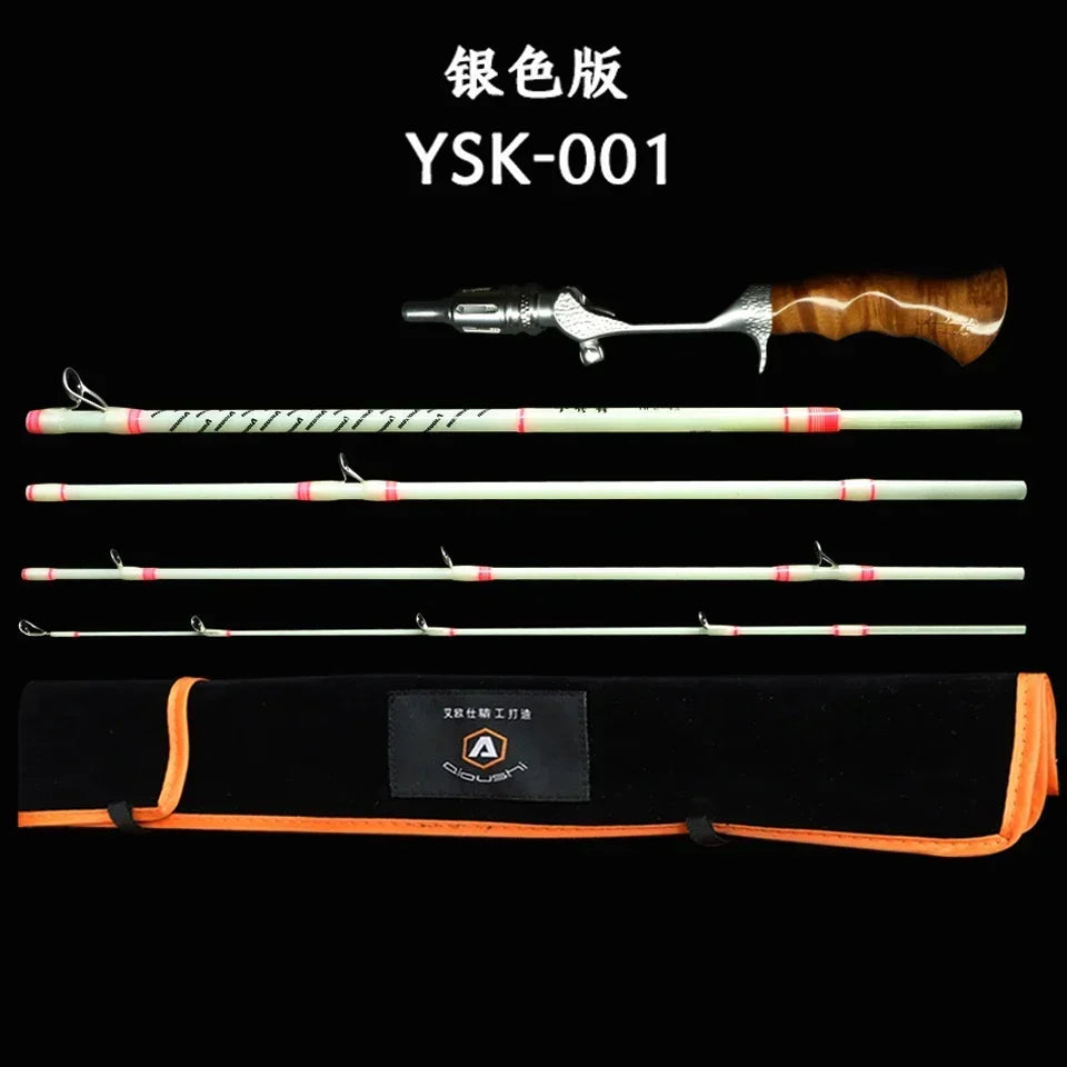 Aioushi Very short multi-section portable travel fiberglass trout rod Fuji A ring