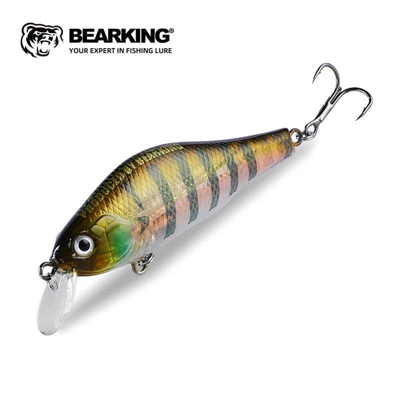 BEARKING New 70mm 8.6g Tungsten system fishing lures minnow crank wobbler quality fishing tackle 10 colors to choose from