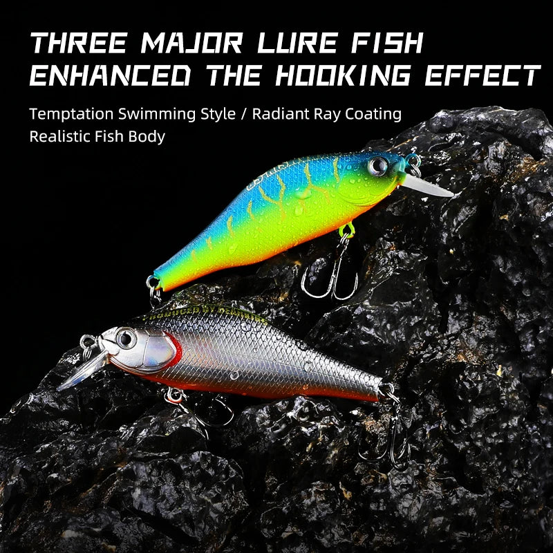 BEARKING New 70mm 8.6g Tungsten system fishing lures minnow crank wobbler quality fishing tackle 10 colors to choose from