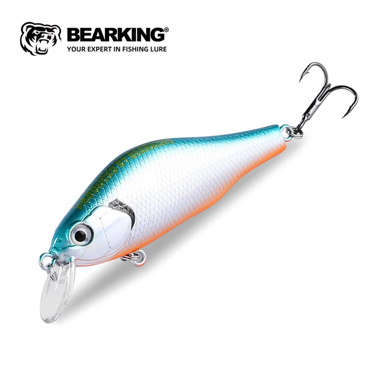 BEARKING New 70mm 8.6g Tungsten system fishing lures minnow crank wobbler quality fishing tackle 10 colors to choose from