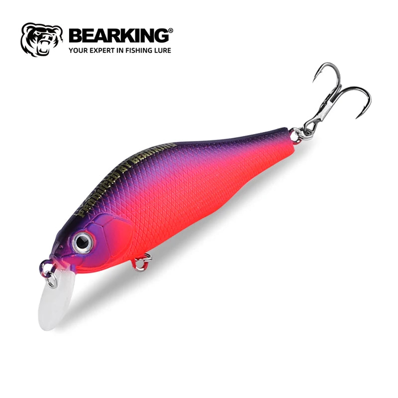 BEARKING New 70mm 8.6g Tungsten system fishing lures minnow crank wobbler quality fishing tackle 10 colors to choose from