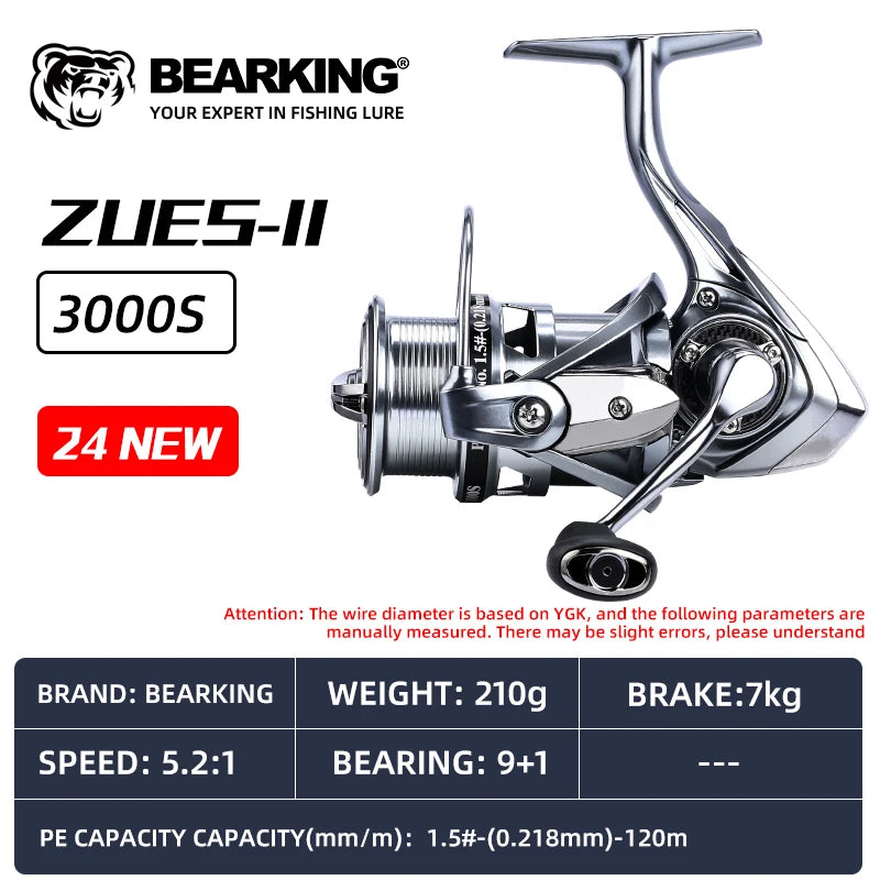 BEARKING Zeus II 9BB bearing 5.2:1 ratio spinning reel