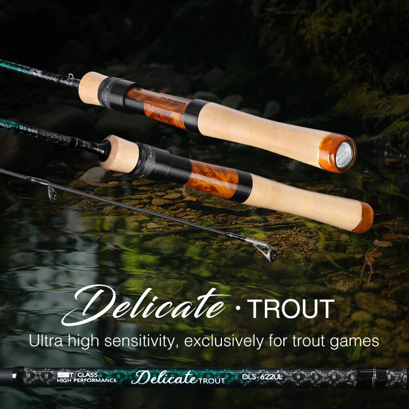 TSURINOYA DELICATE Ultralight Spinning Fishing Rod 1.68m 1.88m UL Carbon Light Game Trout Rod for Stream Micro Lure Weight 1-5g