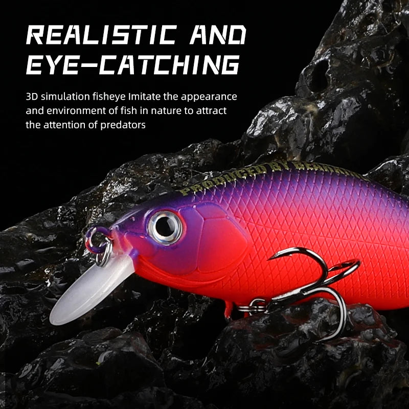 BEARKING New 70mm 8.6g Tungsten system fishing lures minnow crank wobbler quality fishing tackle 10 colors to choose from