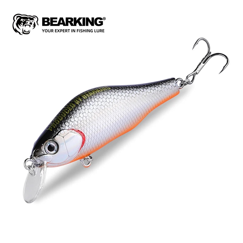 BEARKING New 70mm 8.6g Tungsten system fishing lures minnow crank wobbler quality fishing tackle 10 colors to choose from
