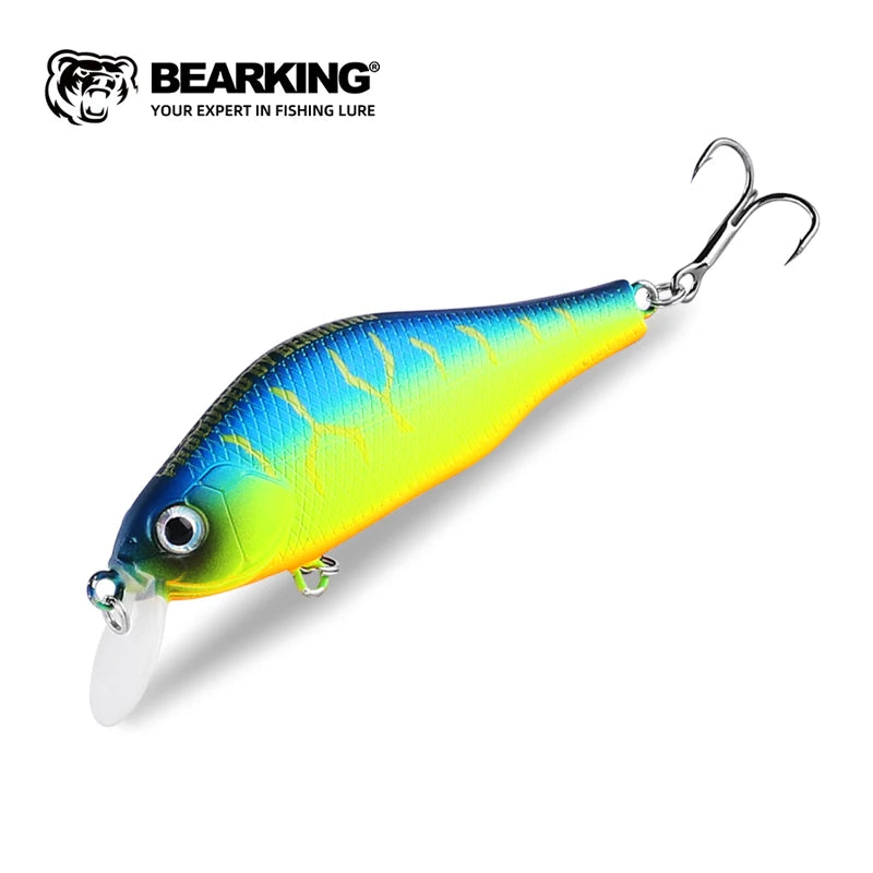 BEARKING New 70mm 8.6g Tungsten system fishing lures minnow crank wobbler quality fishing tackle 10 colors to choose from
