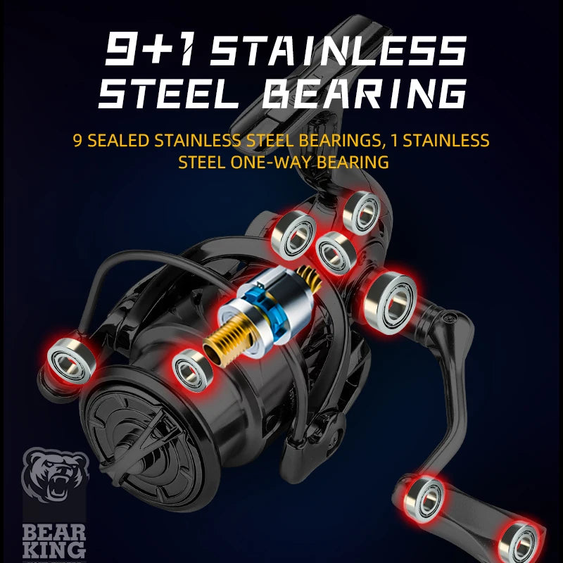 BEARKING Brand TW-S series Stainless steel bearing 5.5:1 Fishing Reel Drag System 12Kg Max Power Spinning Wheel Fishing Coil