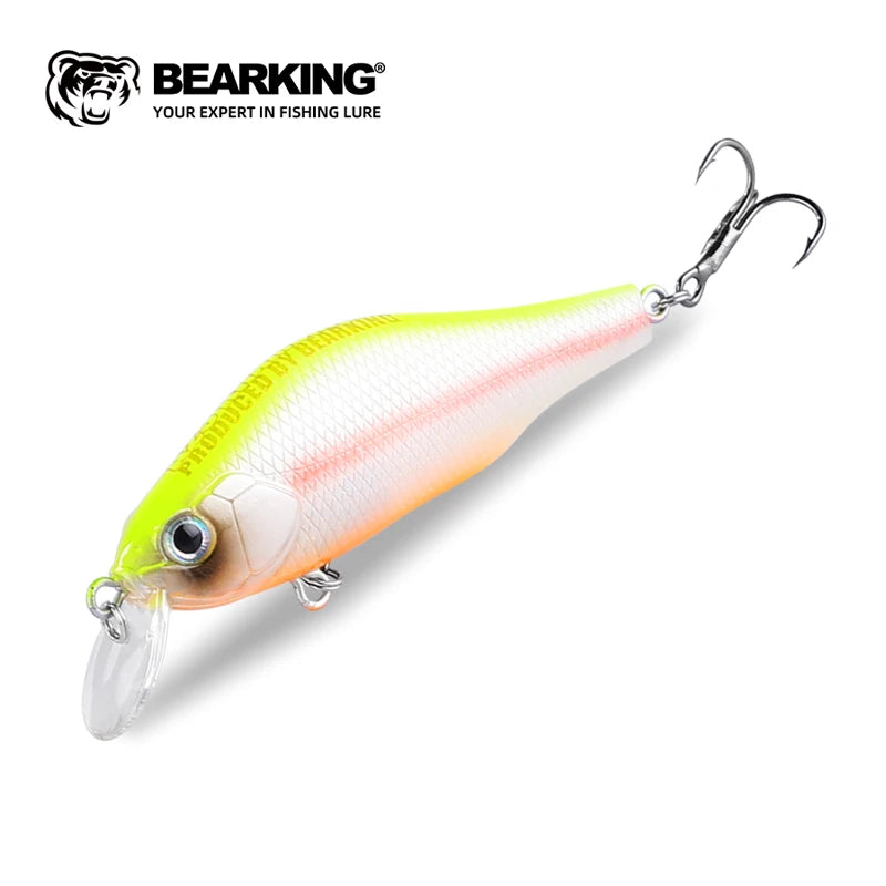 BEARKING New 70mm 8.6g Tungsten system fishing lures minnow crank wobbler quality fishing tackle 10 colors to choose from