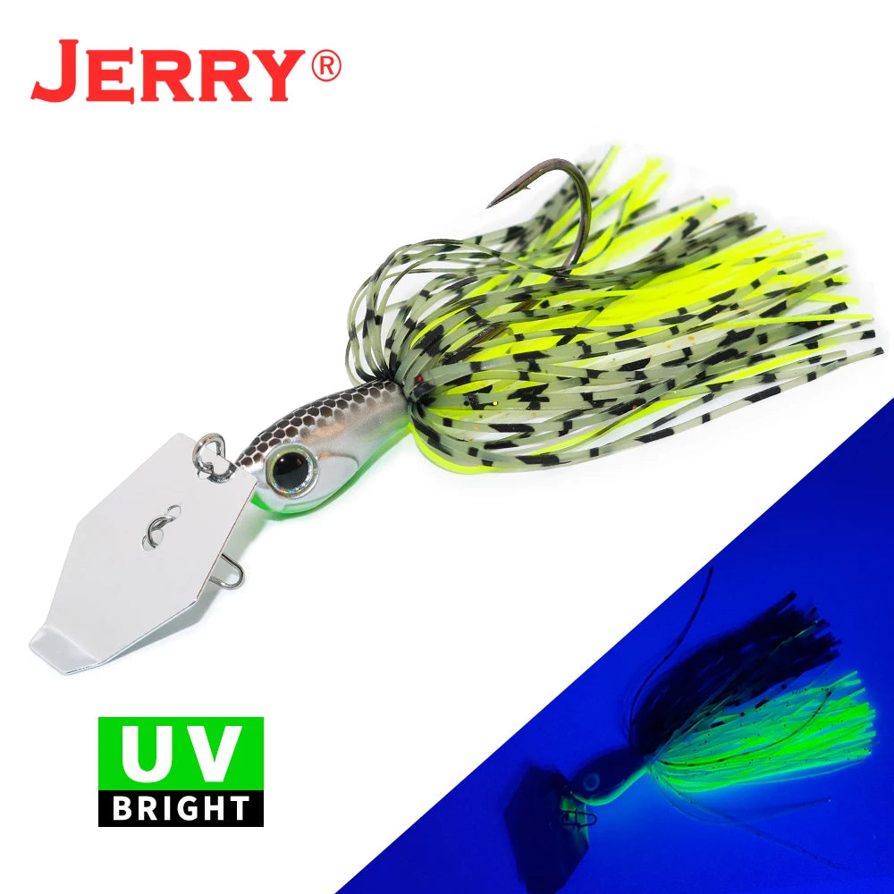 Jerry Dawn 1/4oz 3/8oz 1/2oz Chatterbait Bladejig Bass Fishing Lures Spinner Bait Silicone Skirts Vibration