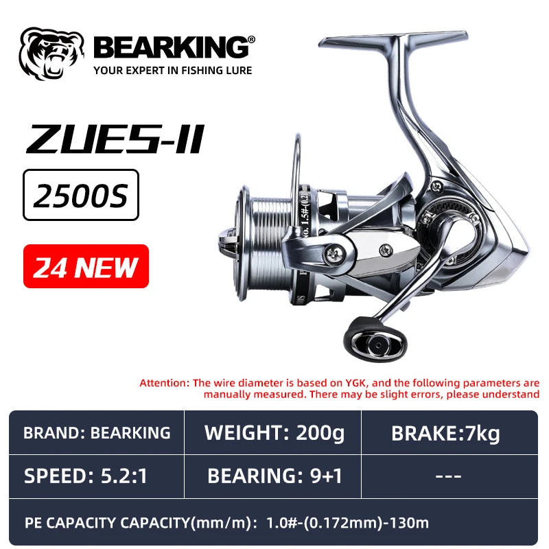 BEARKING Zeus II 9BB bearing 5.2:1 ratio spinning reel