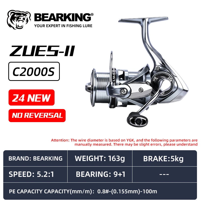 BEARKING Zeus II 9BB bearing 5.2:1 ratio spinning reel